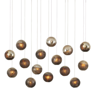 Currey and Company - 9000-1016 - 15 Light Pendant - Pathos - Charcoal/Antique Silver/Antique Gold/Silver