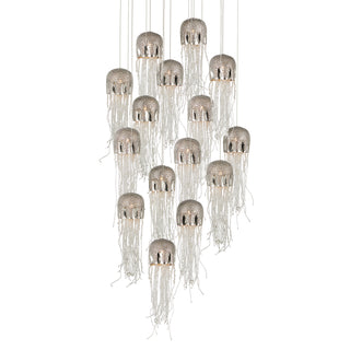 Currey and Company - 9000-1029 - 15 Light Pendant - Medusa - Nickel/Clear/Silver