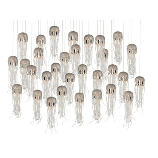 Currey and Company - 9000-1031 - 30 Light Pendant - Medusa - Nickel/Clear/Silver