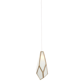Currey and Company - 9000-1033 - One Light Pendant - Glace - White/Antique Brass/Silver