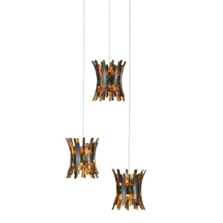 Currey and Company - 9000-1041 - Three Light Pendant - Alsop - Brown/Black/Natural/Silver