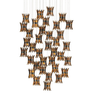 Currey and Company - 9000-1046 - 36 Light Pendant - Alsop - Brown/Black/Natural/Silver