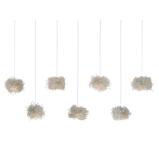 Currey and Company - 9000-1058 - Seven Light Pendant - Birds Nest - Clear/Silver