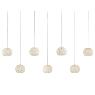 Currey and Company - 9000-1066 - Seven Light Pendant - Piero - Sugar White/Silver