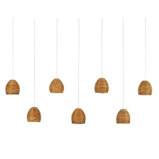 Currey and Company - 9000-1067 - Seven Light Pendant - Beehive - Natural/Silver