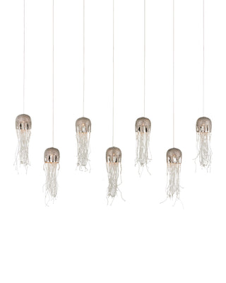 Currey and Company - 9000-1071 - Seven Light Pendant - Medusa - Nickel/Clear/Silver