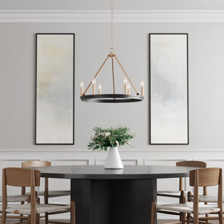 Millennium - 9506-MB/MG - Five Light Chandelier - Carruth - Matte Black/Modern Gold