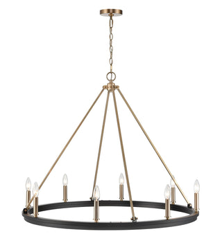 Millennium - 9508-MB/MG - Eight Light Chandelier - Carruth - Matte Black/Modern Gold