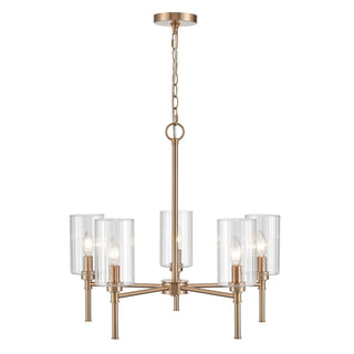 Millennium - 9915-MG - Five Light Chandelier - Chastine - Modern Gold