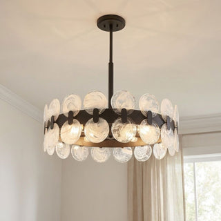 Boca Six Light Chandelier in Matte Black
