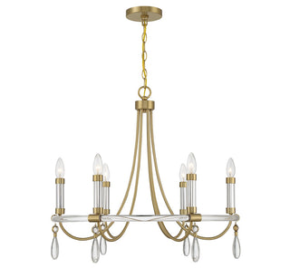 Savoy House - 1-7716-6-195 - Six Light Chandelier - Mayfair - Warm Brass and Chrome