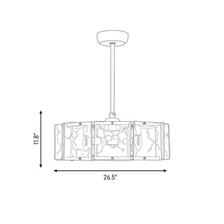 Genry LED Fan D'Lier in Polished Nickel