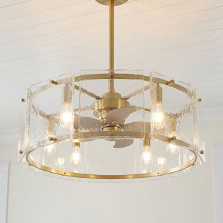 Genry LED Fan D'Lier in Warm Brass