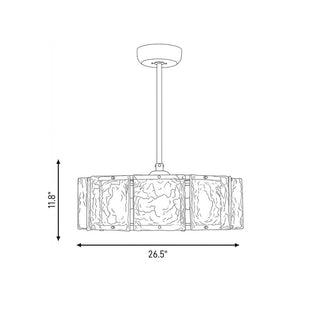 Genry LED Fan D'Lier in Warm Brass