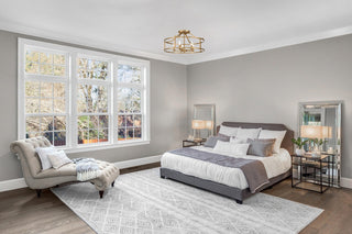 Stockton Five Light Semi Flush Mount in Warm Brass