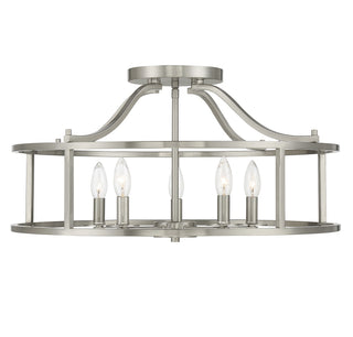 Savoy House - 6-1679-5-SN - Five Light Semi Flush Mount - Stockton - Satin Nickel
