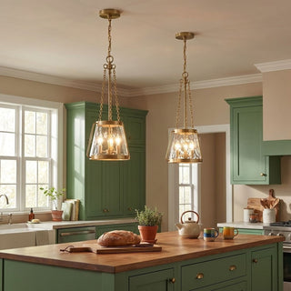 Crawford Three Light Pendant in Warm Brass