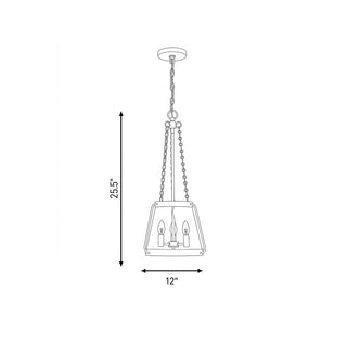Crawford Three Light Pendant in Warm Brass