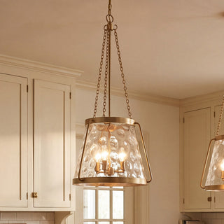 Crawford Four Light Pendant in Warm Brass