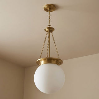 Manor Three Light Pendant in Warm Brass