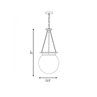 Manor Three Light Pendant in Warm Brass
