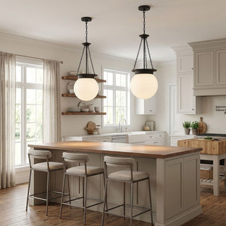 Manor Three Light Pendant in Matte Black