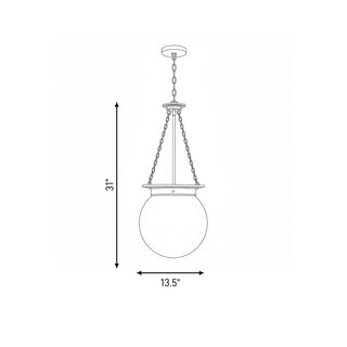 Manor Three Light Pendant in Matte Black