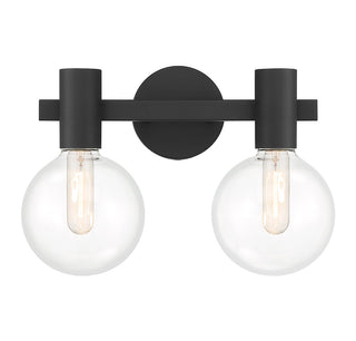 Savoy House - 8-3076-2-BK - Two Light Bathroom Vanity - Wright - Matte Black