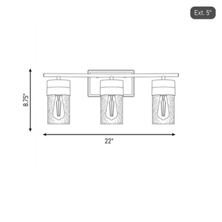 Brickell Three Light Bathroom Vanity in Warm Brass