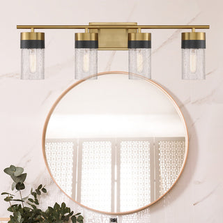Brickell Four Light Bathroom Vanity in Warm Brass