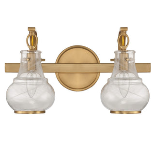 Adams Two Light Bathroom Vanity in Warm Brass