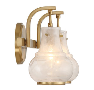 Adams Two Light Bathroom Vanity in Warm Brass