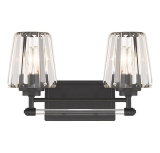 Savoy House - 8-6001-2-BK - Two Light Bathroom Vanity - Garnet - Matte Black