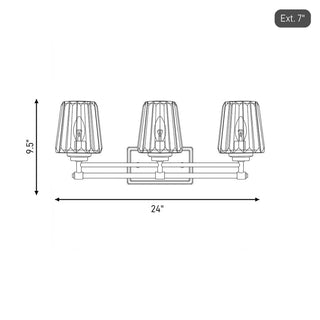 Garnet Three Light Bathroom Vanity in Polished Nickel