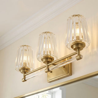 Garnet Three Light Bathroom Vanity in Warm Brass