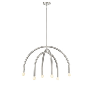 Meridian - M100115BN - Six Light Chandelier - Brushed Nickel