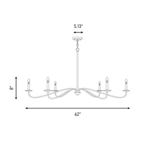 Six Light Chandelier in Bisque White