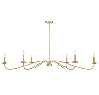 Meridian - M100119NB - Six Light Chandelier - Natural Brass