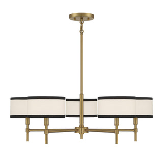 Meridian - M10011NB - Five Light Chandelier - Natural Brass