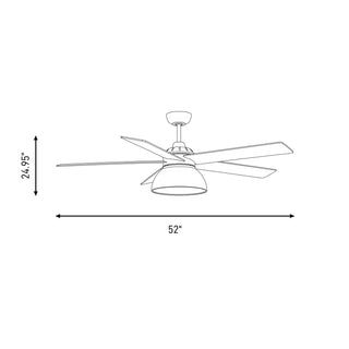 52" Ceiling Fan in Matte Black