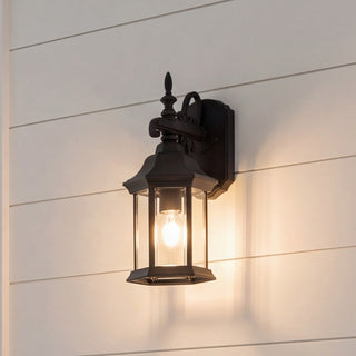 One Light Outdoor Wall Lantern in Black