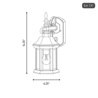 One Light Outdoor Wall Lantern in Black