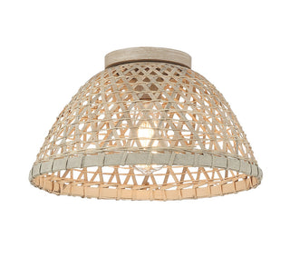 Meridian - M60073NR - One Light Flush Mount - Natural Rattan