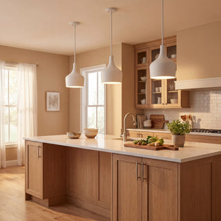 One Light Pendant in Bisque White