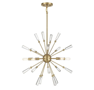 Meridian - M7028NB - Five Light Pendant - Natural Brass