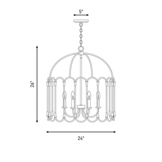 Four Light Pendant in Matte Black