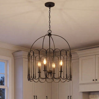Four Light Pendant in Matte Black