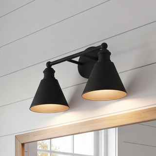 Two Light Bathroom Vanity in Matte Black