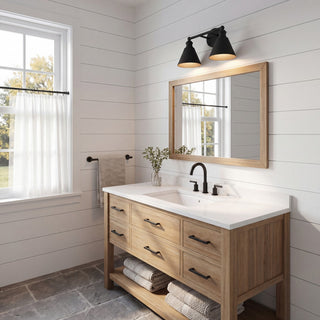 Two Light Bathroom Vanity in Matte Black