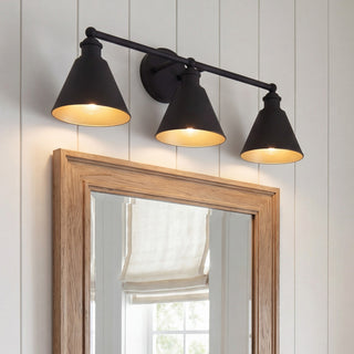 Three Light Bathroom Vanity in Matte Black